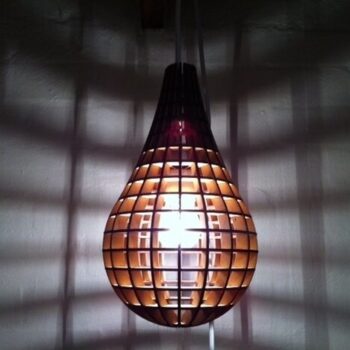 Intra απο ξύλο plywood 3mm-4mm πάχος - Φωτιστικό κρεμαστό δάκρυ Δίασταση 30x30 cm Intraeaxys-eo0q8d51 - Image 1