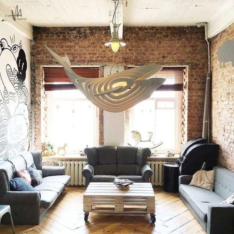 Intra απο ξύλο plywood 3mm-4mm πάχος - Φωτιστικό Whale CNC Lasercut 3D Puzzle 4mm Δίασταση 30x30 cm Intraeaxys-ro6g437x