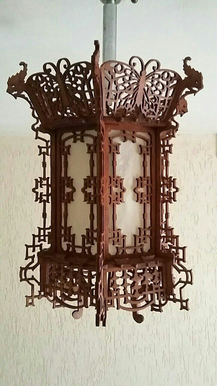 Intra απο ξύλο plywood 3mm-4mm πάχος - Fancy Chandelier 3D Puzzle CNC Lasercut Δίασταση 30x30 cm Intraeaxys-qom0kk13