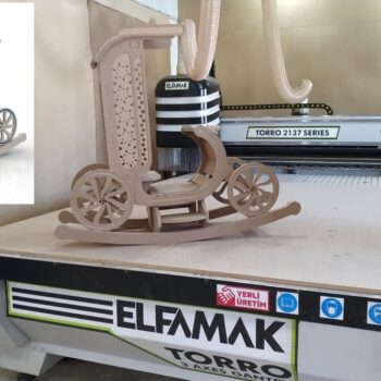 Intra απο ξύλο plywood 3mm-4mm πάχος - Πρότυπο κουνιστή καρέκλας Δίασταση 30x30 cm Intraeaxys-078yv3qo - Image 1