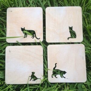 Intra απο ξύλο plywood 3mm-4mm πάχος - Ξύλινα σουβέρ γάτας Δίασταση 30x30 cm Intraeaxys-zo9yxex7