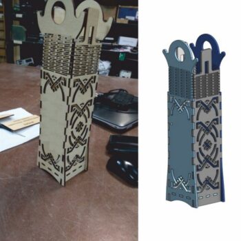 Intra απο ξύλο plywood 3mm-4mm πάχος - Συσκευασία για μπουκάλια Δίασταση 30x30 cm Intraeaxys-91jd8851 - Image 1