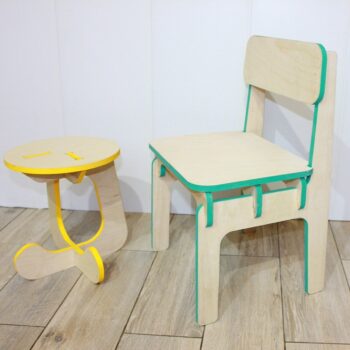 Intra απο ξύλο plywood 3mm-4mm πάχος - Έπιπλα Παιδικό σκαμπό και καρεκλάκι Δίασταση 30x30 cm Intraeaxys-eoxlx4vo - Image 1