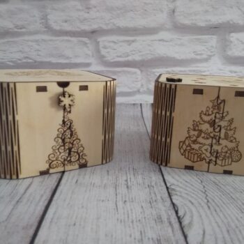 Intra απο ξύλο plywood 3mm-4mm πάχος - Κουτί παραμονής Χριστουγέννων Δίασταση 30x30 cm Intraeaxys-joedzx91 - Image 3