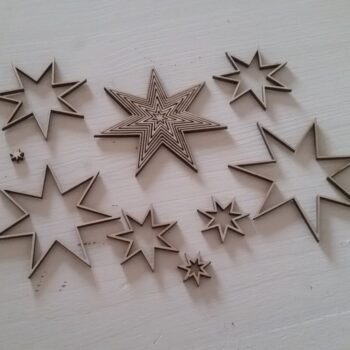 Intra απο ξύλο plywood 3mm-4mm πάχος - Χριστουγεννιάτικη διακόσμηση αστεριών Δίασταση 30x30 cm Intraeaxys-075yq6po - Image 1