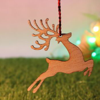 Intra απο ξύλο plywood 3mm-4mm πάχος - Στολίδι Χριστουγεννιάτικου Δέντρου με τάρανδο Δίασταση 10x10 cm Intraeaxys-91jd6rg1 - Image 3