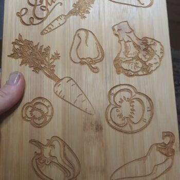 Intra απο ξύλο plywood 3mm-4mm πάχος - CNC Router Ξύλινη σανίδα κοπής Σχέδιο Λαχανικά Δίασταση 30x30 cm Intraeaxys-075yj48o - Image 1