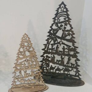 Intra απο ξύλο plywood 3mm-4mm πάχος - Χριστουγεννιάτικο δέντρο με θέμα τη Γέννηση Δίασταση 30x30 cm Intraeaxys-zo9ydzw7