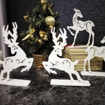 Intra απο ξύλο plywood 3mm-4mm πάχος - Ξύλινα χριστουγεννιάτικα ελάφια Δίασταση 30x30 cm Intraeaxys-eo20wy67 - Image 1