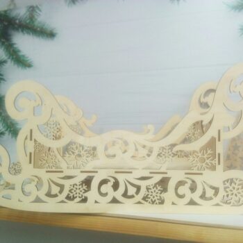 Intra απο ξύλο plywood 3mm-4mm πάχος - Ξύλινο διακοσμητικό πρότυπο έλκηθρου Δίασταση 30x30 cm Intraeaxys-6o3yjxj7 - Image 1