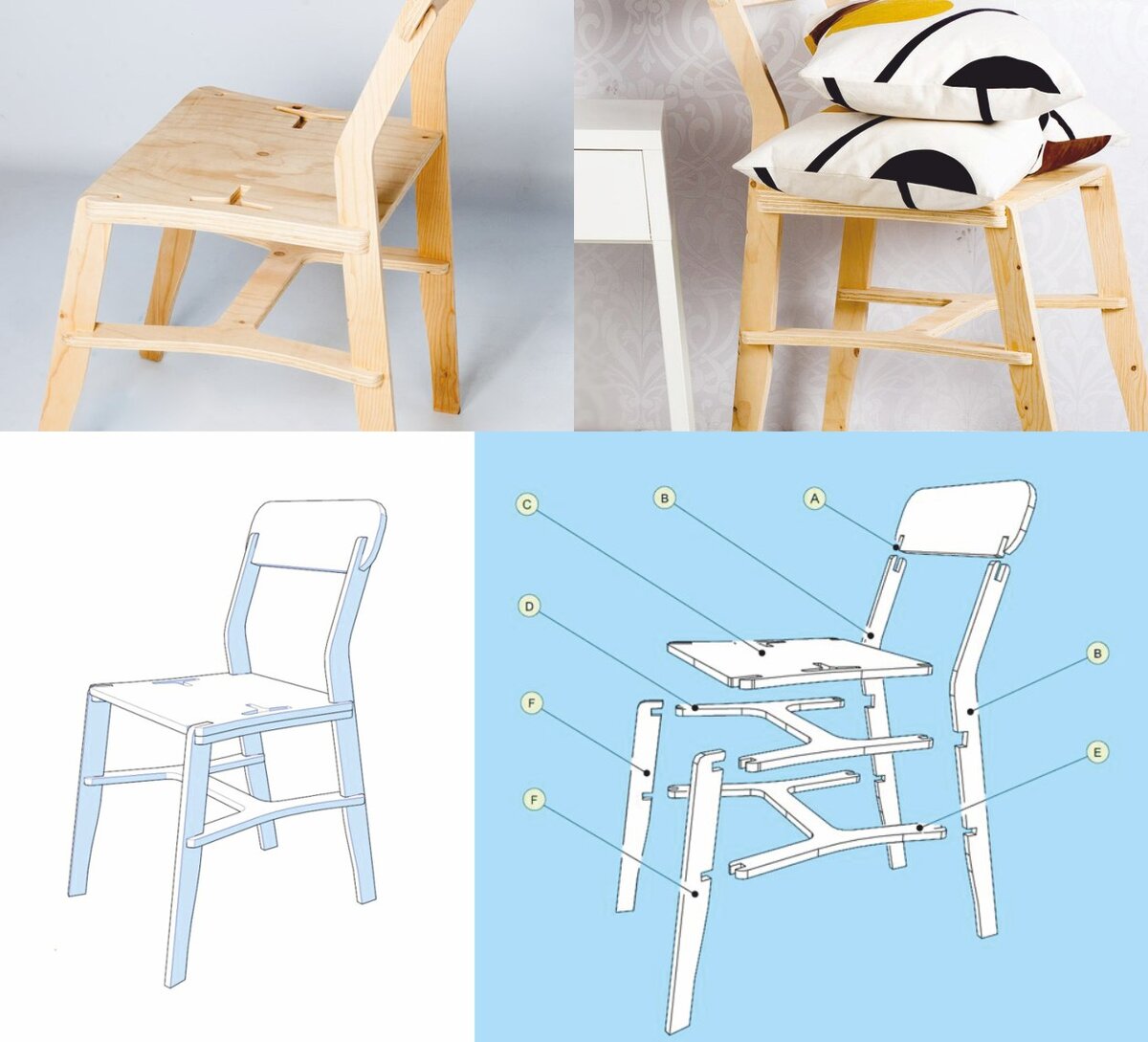 Intra απο ξύλο plywood 3mm-4mm πάχος - Σχέδια δρομολογητή CNC X-CHAIR Δίασταση 30x30 cm Intraeaxys-zo9ym5x7