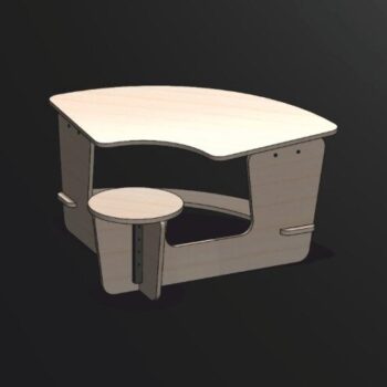 Intra απο ξύλο plywood 3mm-4mm πάχος - Παιδικό τραπέζι και καρέκλα Δίασταση 30x30 cm Intraeaxys-91jdp6l1 - Image 1