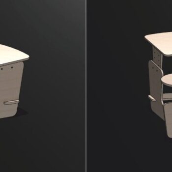 Intra απο ξύλο plywood 3mm-4mm πάχος - Παιδικό τραπέζι και καρέκλα Δίασταση 30x30 cm Intraeaxys-eoxl94vo - Image 1