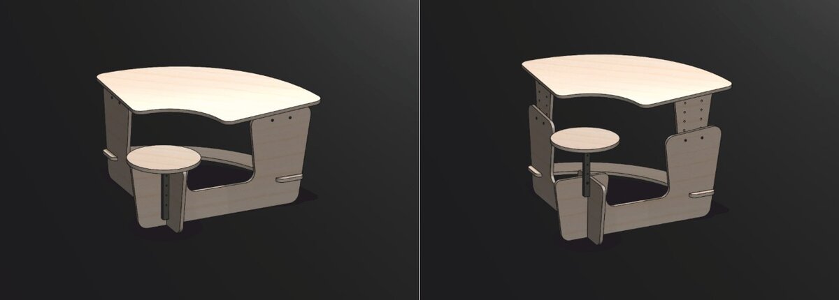 Intra απο ξύλο plywood 3mm-4mm πάχος - Παιδικό τραπέζι και καρέκλα Δίασταση 30x30 cm Intraeaxys-eoxl94vo