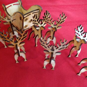 Intra απο ξύλο plywood 3mm-4mm πάχος - Χριστουγεννιάτικος Τάρανδος 3χιλ Δίασταση 30x30 cm Intraeaxys-eoxlmg4o - Image 1