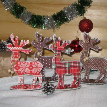 Intra απο ξύλο plywood 3mm-4mm πάχος - Χριστουγεννιάτικη διακόσμηση ελαφιού κόντρα πλακέ Δίασταση 30x30 cm Intraeaxys-pok34887 - Image 1