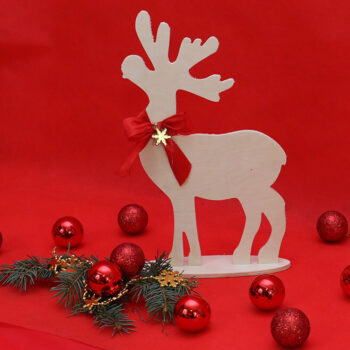 Intra απο ξύλο plywood 3mm-4mm πάχος - Χριστουγεννιάτικη διακόσμηση ελαφιού κόντρα πλακέ Δίασταση 30x30 cm Intraeaxys-pok34887 - Image 3