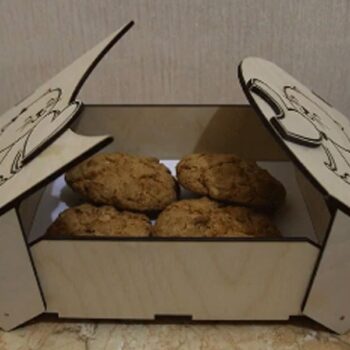 Intra απο ξύλο plywood 3mm-4mm πάχος - Κουτί για μπισκότα Δίασταση 30x30 cm Intraeaxys-zo9y3847 - Image 1