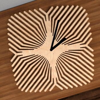 Intra απο ξύλο plywood 3mm-4mm πάχος - Ρολόι μοτίβο Δίασταση 30x30 cm Intraeaxys-pok3wmd7 - Image 1