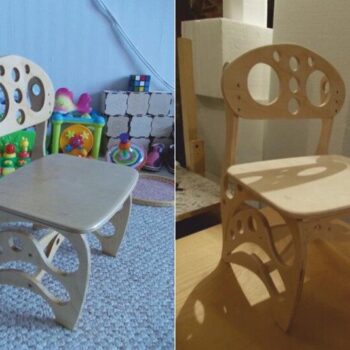 Intra απο ξύλο plywood 3mm-4mm πάχος - Σχέδια δρομολογητή CNC καρέκλας μωρού Δίασταση 30x30 cm Intraeaxys-pok3ve87 - Image 1