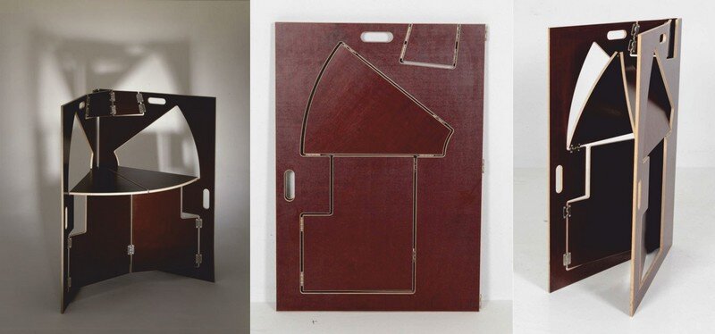 Intra απο ξύλο plywood 3mm-4mm πάχος - Πτυσσόμενη Τριγωνική Καρέκλα Werner Schmidt Δίασταση 30x30 cm Intraeaxys-lopq24z7