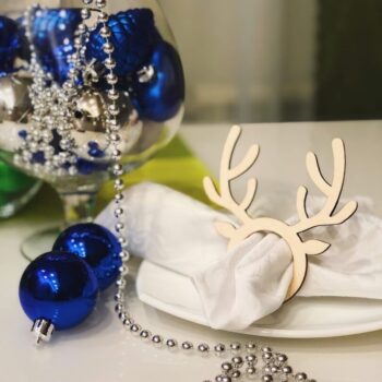 Intra απο ξύλο plywood 3mm-4mm πάχος - Πρότυπο κέρατων ταράνδων δαχτυλιδιών χαρτοπετσέτας Δίασταση 30x30 cm Intraeaxys-qommwdpo - Image 1