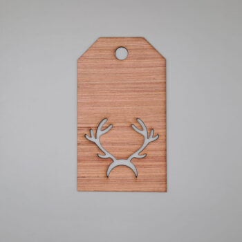 Intra απο ξύλο plywood 3mm-4mm πάχος - Ξύλινη Ετικέτα δώρου ελαφιού Δίασταση 30x30 cm Intraeaxys-eoxlk94o - Image 1