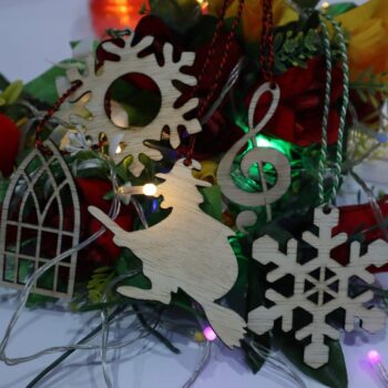 Intra απο ξύλο plywood 3mm-4mm πάχος - Χριστουγεννιάτικο Σετ Στολίδι Διακοσμήσεις δέντρων Δίασταση 10x10 cm Intraeaxys-yon03my7 - Image 5