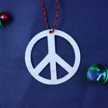 Intra απο ξύλο plywood 3mm-4mm πάχος - Χριστουγεννιάτικο στολίδι σημάδι ειρήνης Δίασταση 10x10 cm Intraeaxys-qommp44o - Image 2