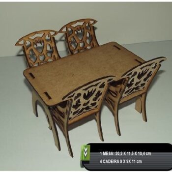 Intra απο ξύλο plywood 3mm-4mm πάχος - Τραπέζι και καρέκλες Δίασταση 30x30 cm Intraeaxys-eo0d507g - Image 1