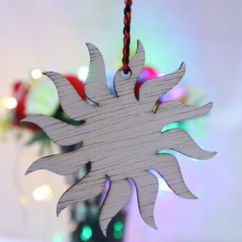 Intra απο ξύλο plywood 3mm-4mm πάχος - Ήλιος Χριστουγεννιάτικο ξύλινο στολίδι Δίασταση 10x10 cm Intraeaxys-eo20e5m7 - Image 3