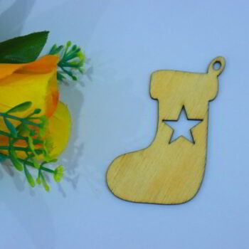 Intra απο ξύλο plywood 3mm-4mm πάχος - Κάλτσα Ξύλινη Χριστουγεννιάτικη διακόσμηση Δίασταση 30x30 cm Intraeaxys-eo0qyw01 - Image 3