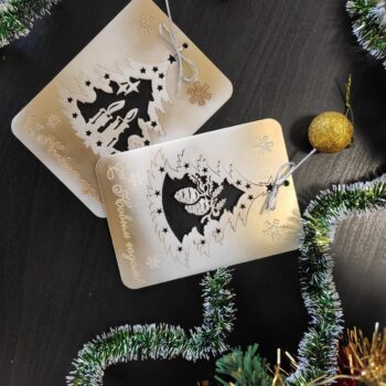 Intra απο ξύλο plywood 3mm-4mm πάχος - Διακόσμηση Χριστουγεννιάτικου Δέντρου Καρτ ποστάλ για το νέο έτος Δίασταση 30x30 cm Intraeaxys-eo4qejd7 - Image 1