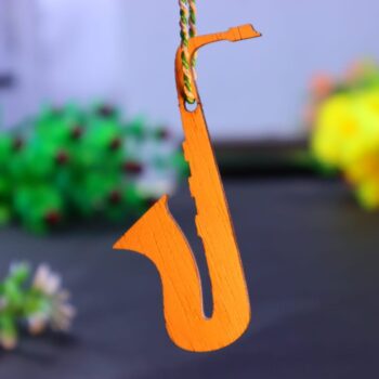 Intra απο ξύλο plywood 3mm-4mm πάχος - Χριστουγεννιάτικο στολίδι σαξόφωνο Δίασταση 10x10 cm Intraeaxys-r7vmldl7 - Image 2