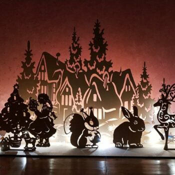 Intra απο ξύλο plywood 3mm-4mm πάχος - Χριστουγεννιάτικες ιδέες για διακοσμητικά φωτάκια παραθύρων Δίασταση 30x30 cm Intraeaxys-r1z2g3n1 - Image 1