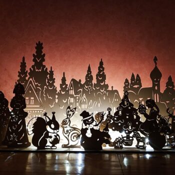 Intra απο ξύλο plywood 3mm-4mm πάχος - Χριστουγεννιάτικες ιδέες για διακοσμητικά φωτάκια παραθύρων Δίασταση 30x30 cm Intraeaxys-r1z2g3n1 - Image 3