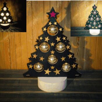 Intra απο ξύλο plywood 3mm-4mm πάχος - Φωτιστικό Χριστουγεννιάτικου Δέντρου Δίασταση 30x30 cm Intraeaxys-lopq5l37 - Image 1