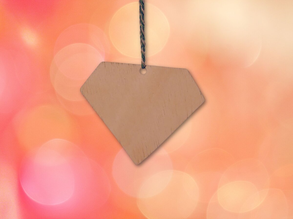 Intra απο ξύλο plywood 3mm-4mm πάχος - Διαμαντένιο στολίδι από ξύλο Διαμαντένιο σχήμα Δίασταση 10x10 cm Intraeaxys-6o3y26p7