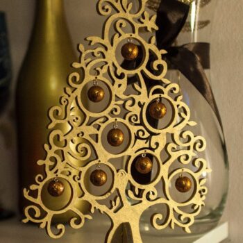 Intra απο ξύλο plywood 3mm-4mm πάχος - Επιτραπέζιο χριστουγεννιάτικο δέντρο Δίασταση 30x30 cm Intraeaxys-eo2065l7 - Image 1