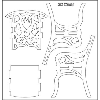 Intra απο ξύλο plywood 3mm-4mm πάχος - τρισδιάστατη καρέκλα Δίασταση 30x30 cm Intraeaxys-eo2y6618 - Image 1