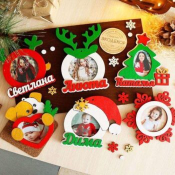 Intra απο ξύλο plywood 3mm-4mm πάχος - Χριστουγεννιάτικες κορνίζες Δίασταση 30x30 cm Intraeaxys-075y343o - Image 1