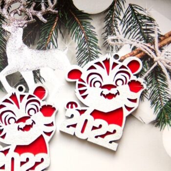 Intra απο ξύλο plywood 3mm-4mm πάχος - Τίγρης Πρωτοχρονιάς 2022 Δίασταση 30x30 cm Intraeaxys-m1d6ere7 - Image 1