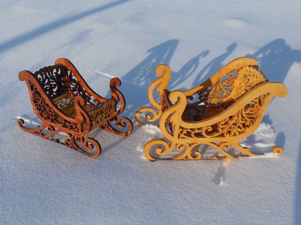 Intra απο ξύλο plywood 3mm-4mm πάχος - Αρχείο PDF κόντρα πλακέ Santa Sleigh Δίασταση 30x30 cm Intraeaxys-67w6pl12