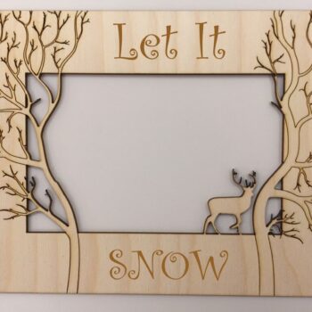 Intra απο ξύλο plywood 3mm-4mm πάχος - Χριστουγεννιάτικο Snow Deer Decor Κορνίζα 4×6 Δίασταση 30x30 cm Intraeaxys-yon0gdk7 - Image 1