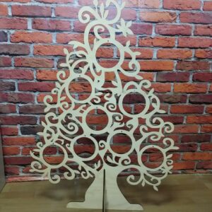 Intra απο ξύλο plywood 3mm-4mm πάχος - Ξύλινο επιτραπέζιο χριστουγεννιάτικο δέντρο Δίασταση 30x30 cm Intraeaxys-51rr69d1