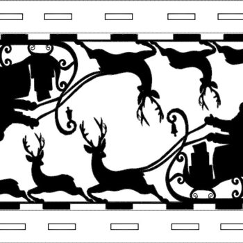 Intra απο ξύλο plywood 3mm-4mm πάχος - Ο Άγιος Βασίλης στη διακόσμηση του έλκηθρου του Δίασταση 30x30 cm Intraeaxys-eo4nyd7j - Image 1