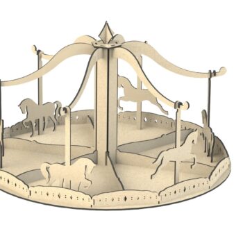 Intra απο ξύλο plywood 3mm-4mm πάχος - Πρότυπο καρουζέλ Δίασταση 30x30 cm Intraeaxys-91jdw681 - Image 1