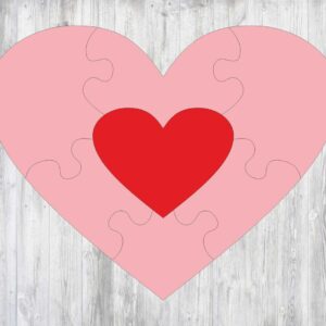 Intra απο ξύλο plywood 3mm-4mm πάχος - Πρότυπο παζλ καρδιά Δίασταση 30x30 cm Intraeaxys-m1d62py7