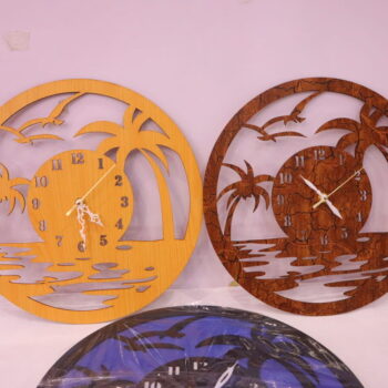 Intra απο ξύλο plywood 3mm-4mm πάχος - Ξύλινο ρολόι τοίχου παραλίας Δίασταση 30x30 cm Intraeaxys-078yzpjo - Image 9