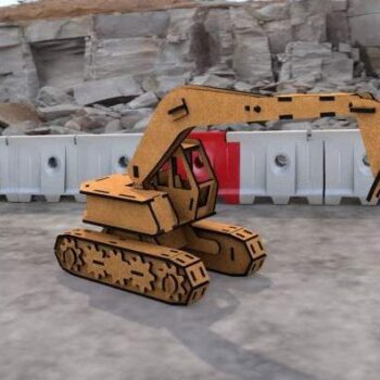 Intra απο ξύλο plywood 3mm-4mm πάχος - 3D παζλ Wood Excavator Δίασταση 30x30 cm Intraeaxys-078y4k5o - Image 1